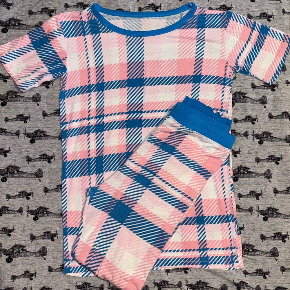 Little Sleepies Rosy Plaid 7/8
